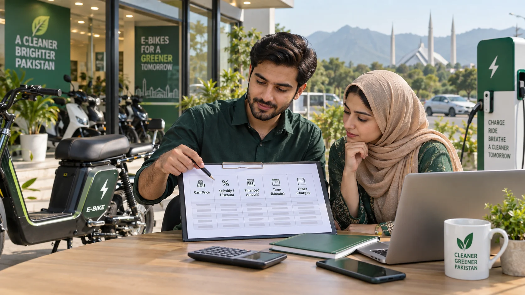 How to Compare E-Bike Installment Examples Without Being Misled illustrated with a Punjab student and electric bike